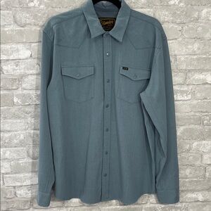 Howler Brothers Slate Blue Casual Snap Down Shirt